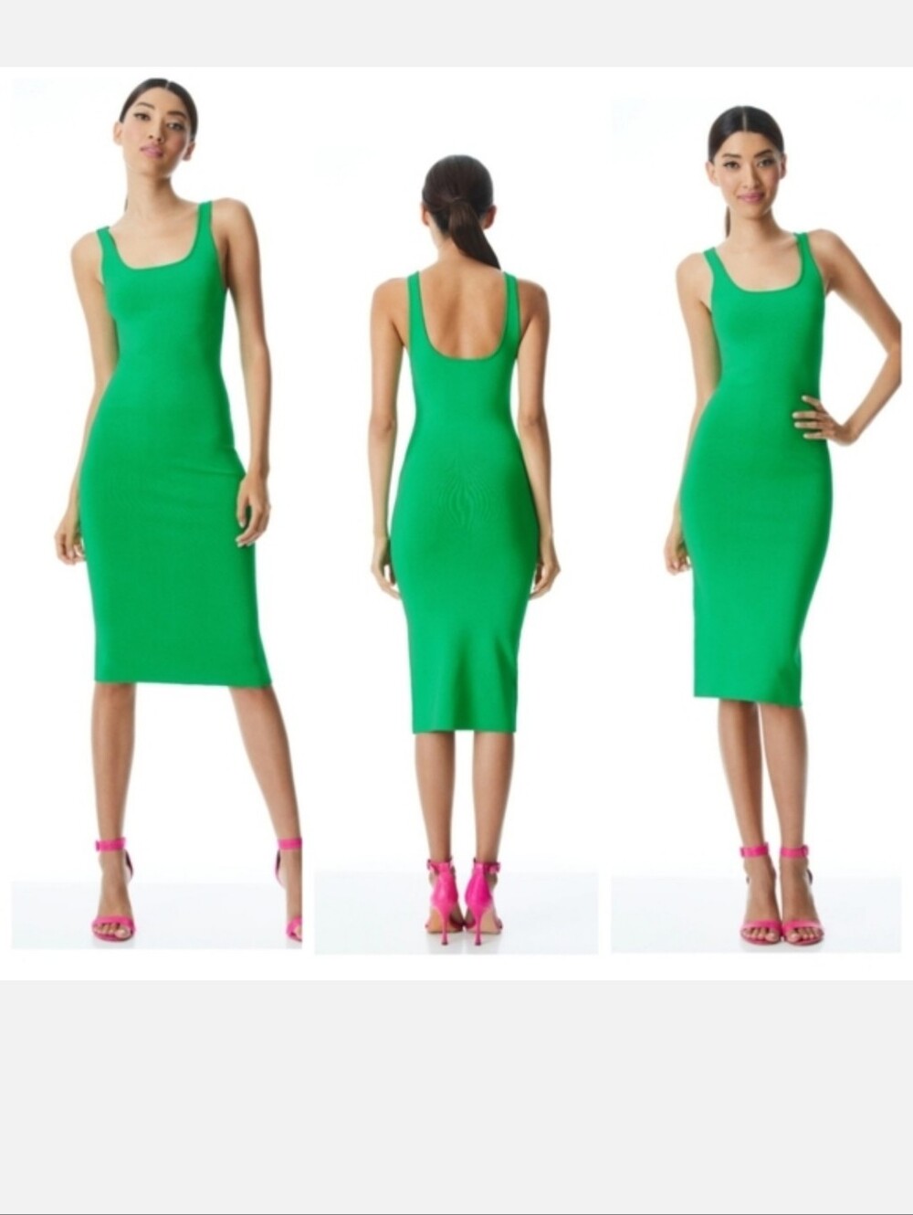 Alice + Olivia darian strech kint midi dress Size Large